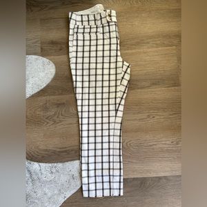 Anthropologie cream and black window pane pants. Size 4